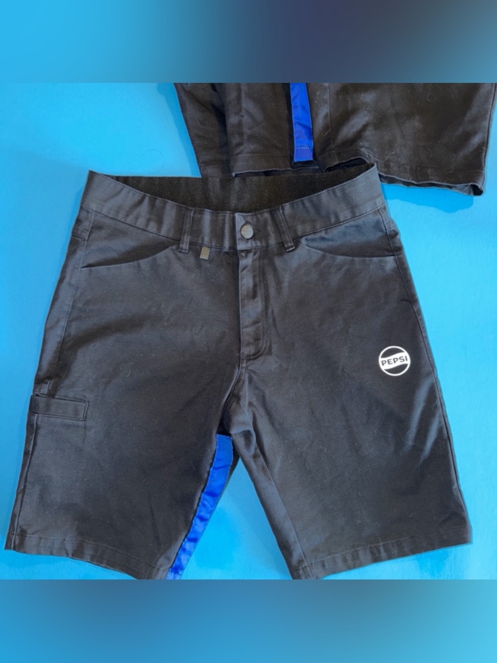 3 Pepsi Shorts Mens 32 Black Pep+ Logo Cargo Utility Uniform Stretch Workwear